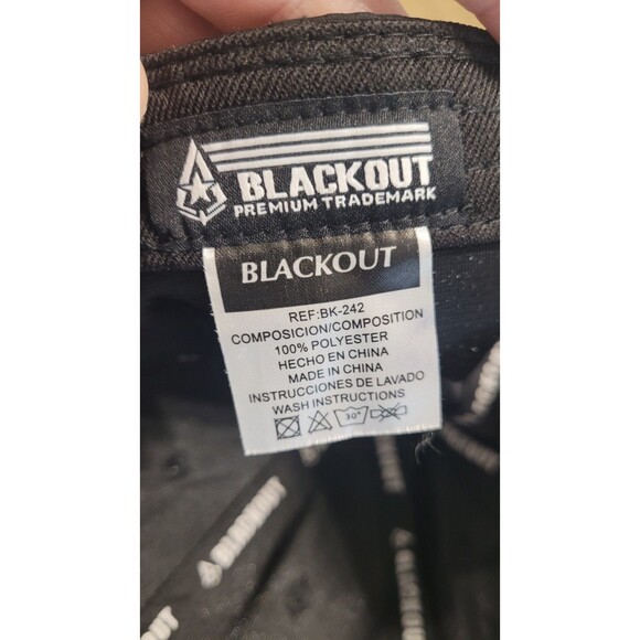 Urban Blackout Hat Cap Black Adjustable Strap Patch - Picture 7 of 7